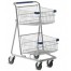 Dual Basket Grocery Shopping Cart - Grey