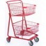 Two Basket Grocery Shopping Cart - Red