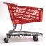 Red Plastic Grocery Shopping Cart